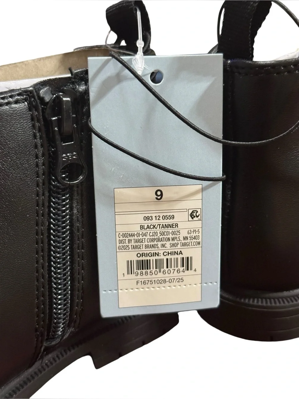 Cat & Jack Brandy Chelsea Ankle Boots Sz 9 Black NWT